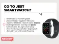 Smartwatch to gadżet przypominający zegarek, składający się z korpusu i paska. Mierzy parametry zdrowia i aktywności.