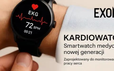 Smartwatch EXON z funkcją EKG i pomiarem tętna. Idealny do monitorowania pracy serca, a także do śledzenia cyklu menstruacyjnego.