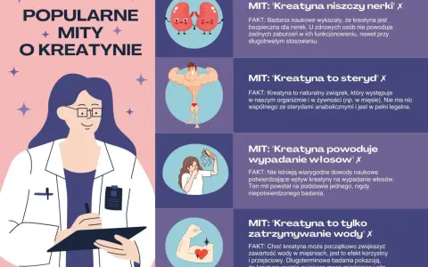 Kreatyna dla kobiet: obalamy mity o niszczeniu nerek, sterydach, wypadaniu włosów i zatrzymywaniu wody. Zwiększa masę mięśniową i siłę.